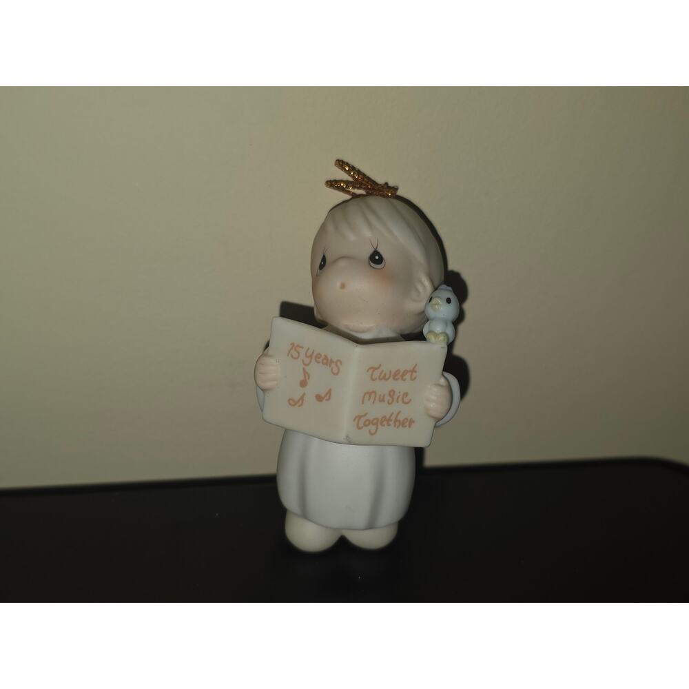 Precious Moments 1996 15 Years Sweet Music Together 530840 Angel Ornament Enesco